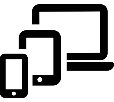mobile phone tablet and laptop black icons