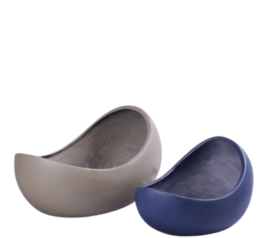 a pair of blue and white ceramic bowls