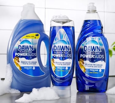 Dawn Power Suds dish soap grease cutting liquid for dishes pots pans and multipurpose cleaning