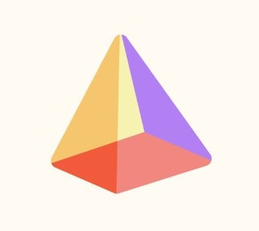 a pyramid shaped object with a triangle shaped object