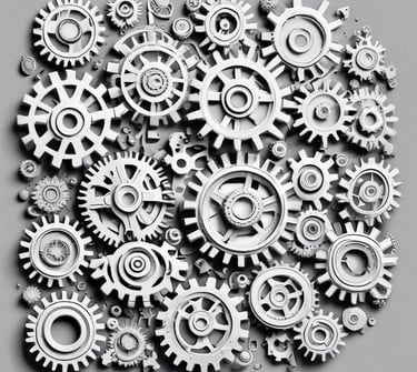 Engranajes o piezas de un rompecabezas encajando, representando la reorganización y estructura socie