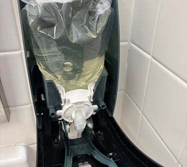 Refilled soap dispenser