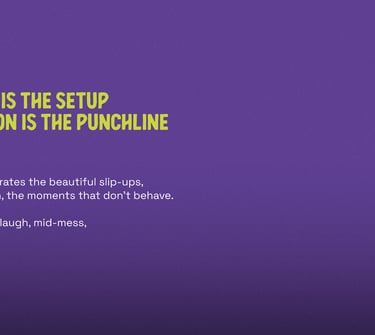 A purple block with text explaining the WRNG brand in action