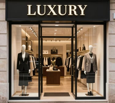 A collection of fashion accessories, including belts and bracelets, is artistically arranged on a wooden surface. The items feature various materials and colors, such as leather and fabric, with visible brand tags attached. Rich lighting adds warmth to the scene, highlighting the textures of each piece.