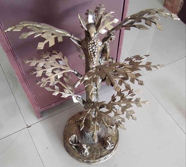 "Brass Sulfi tree sculpture – handcrafted tribal art – Bastar style home decor-for foreign trade"