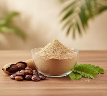 “Premium tamarind seed powder front view – food-grade export quality from India”