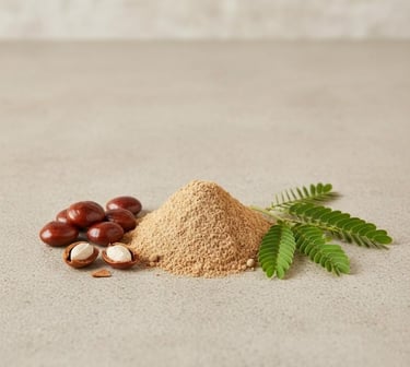 “Right side angle of high-grade tamarind seed powder used in industrial and food applications”