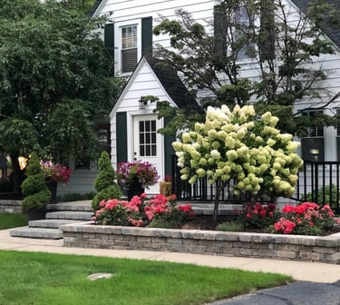 Commerical Leppek landscaping steps, walkways. Landscape trees, shrubs and lawn maintenance