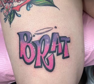 Old-school tattoo featuring 90s/early 2000s aesthetic in Lewisville’s Aura Tattoo Studios