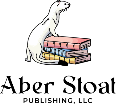 white stoat on a pile of books, soft primary colors