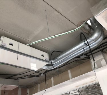 sistema de ventilación en una nave logistica