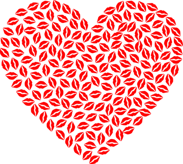 heart made of kisses digital art