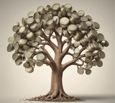 arbol con monedas como hojas