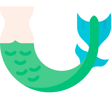 flat-style icon showing a mermaid tale
