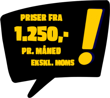 Priser fra 1.250 kr. pr. måned ekskl. moms
