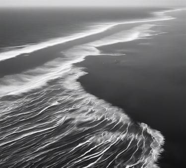 la mer vue d'en haut avec des vagues