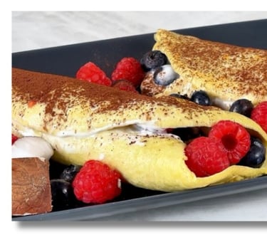 Light coconut crêpes made with coconut flour and almond milk — healthy, dairy-free breakfast.