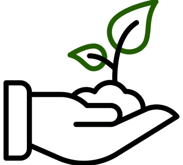 a hand holding a plant with a green leaf