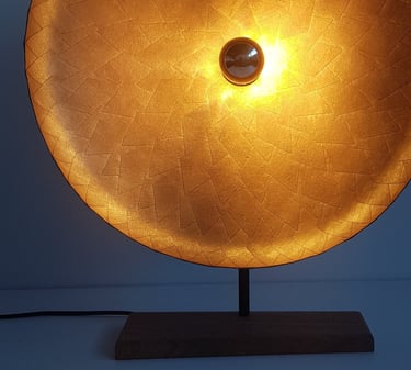 a lamp that is sitting on a table