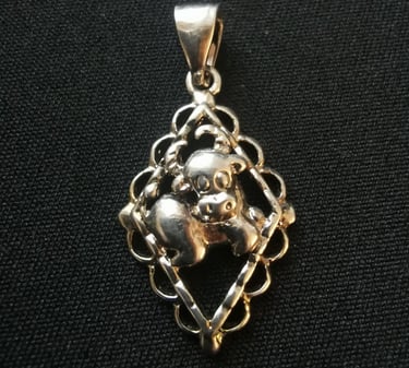 silver pendant farm animal cow goat sheep birthday present or gift for girl