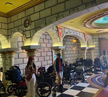 Super Nintendo World - Peach Castle is a Hall of Strollers