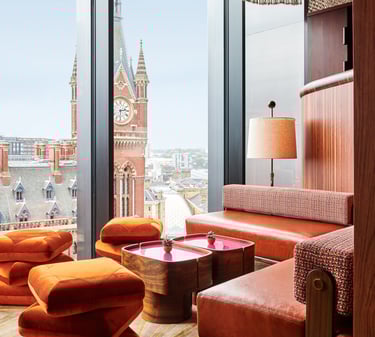 the standard hotel's bedroom vith city view
