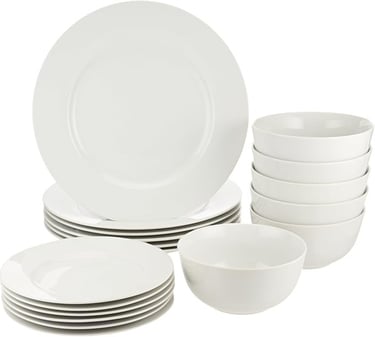 a set of white dishes and plates with white dishes