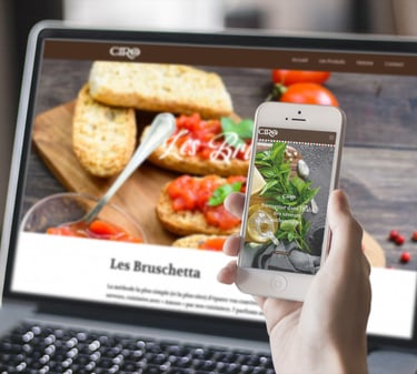 Conception et réalisation du site Ciro, gamme de produit Italiens GMS