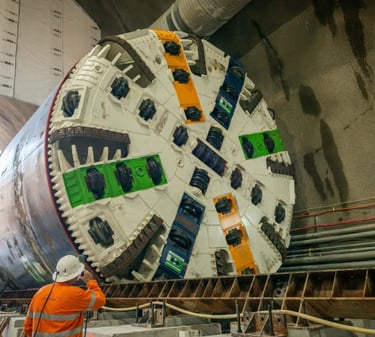 TBM during assembly on Cross River Rail