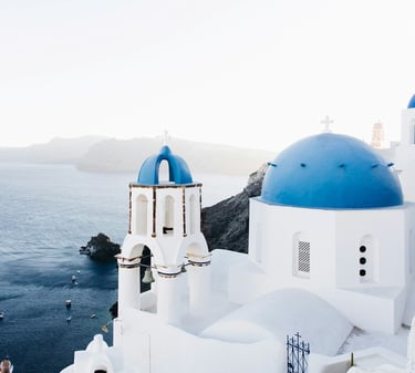 Santorini caldera Greece perfect sunset dining destination for a European foodie holiday