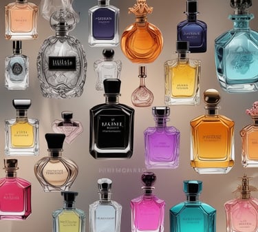 A stylish perfume bottle with a minimalist design placed on a marble countertop