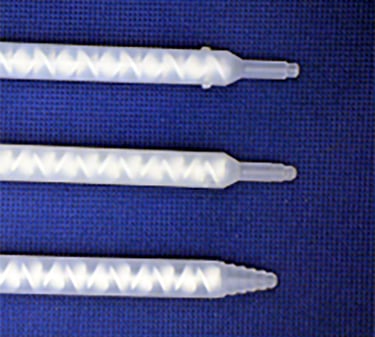 smooth tip with stop (first mixer) is for inserting air spray nozzle