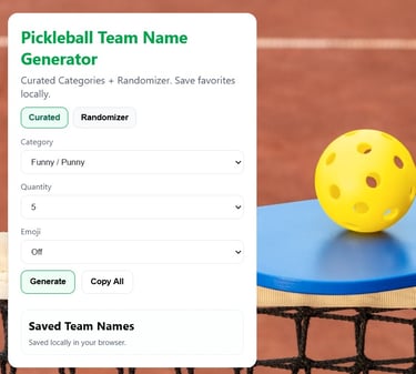 pickleball ball and paddle
