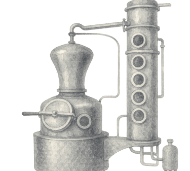 eine Edelbrand Destilliersäule