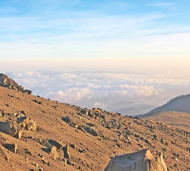 Sunset near Refugio Fausto González Gomar, Cara Sur, Pico de Orizaba, Puebla, Mexico