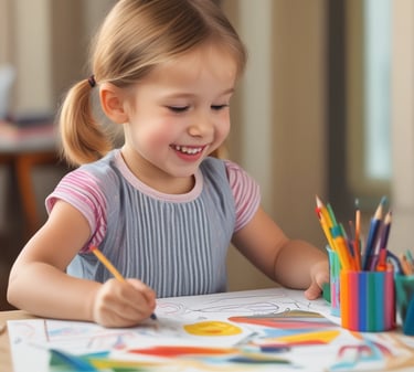 Children engaged in colorful creative play activities indoors