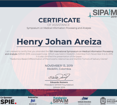 SIPAIM-2019 Certificate