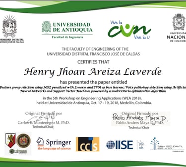 WEA-2018 Certificate