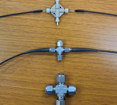 Flow through cells options for UV-Vis spectroscopy