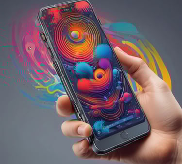 woman wearing earbuds while holding smartphone