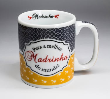 Caneca de Porcelana Chocolate Grande Personalizada 330ml