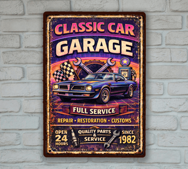 garage car sign board