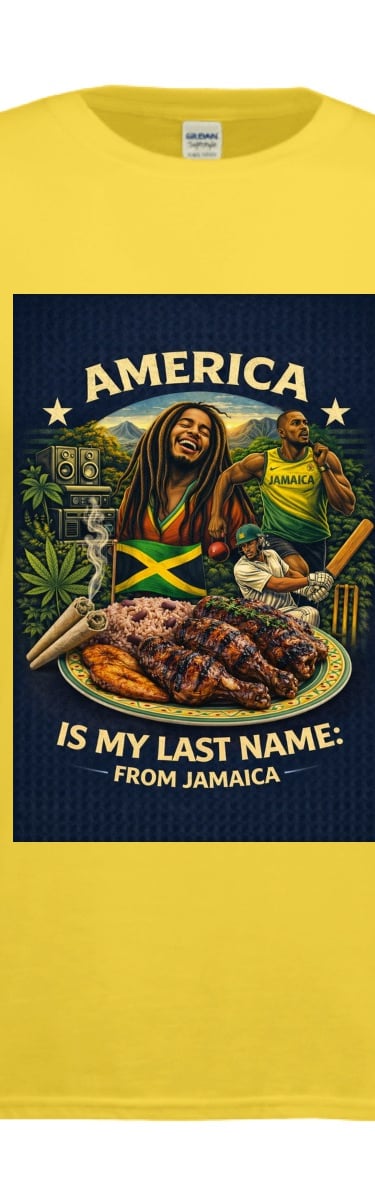 America is my Last Name, from Jamaica-Apparel Short T