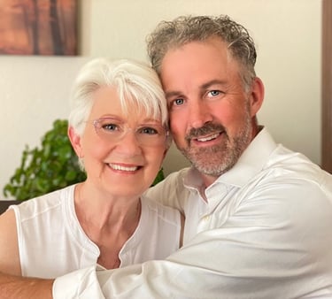 Pretty 70 year old mother and 50 year old manson happy before trip together