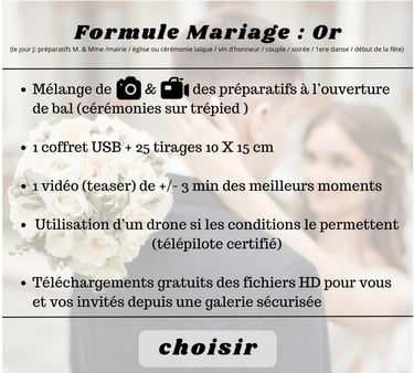 formule mariage : or
