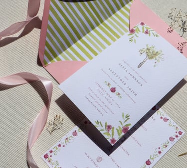 invitation of sicilian wedding with envelope and weekend details card in the back