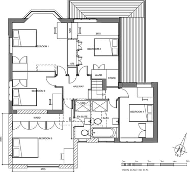 2D Proposed ground floor plan for a 2 story rear extension to a fully detached property 