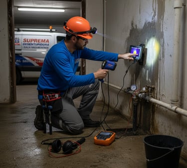 caça vazamento com maquinário