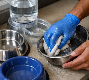 nettoyage approfondi et désinfection des gamelles et biberon pour animaux