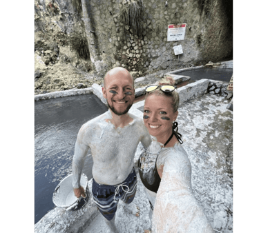 a man and woman in Sulphur Springs Mud Bath